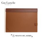 Guy Laroche 2-in-1 Memo & Mouse Pad | Premium Synthetic Leather Portfolio with Magnetic Holder | Brown _ Made in Korea
